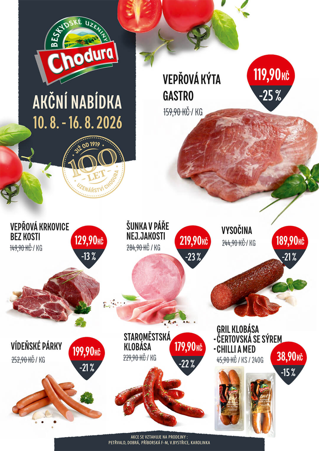 Aktuální akční nabídka sortimentu Chodura