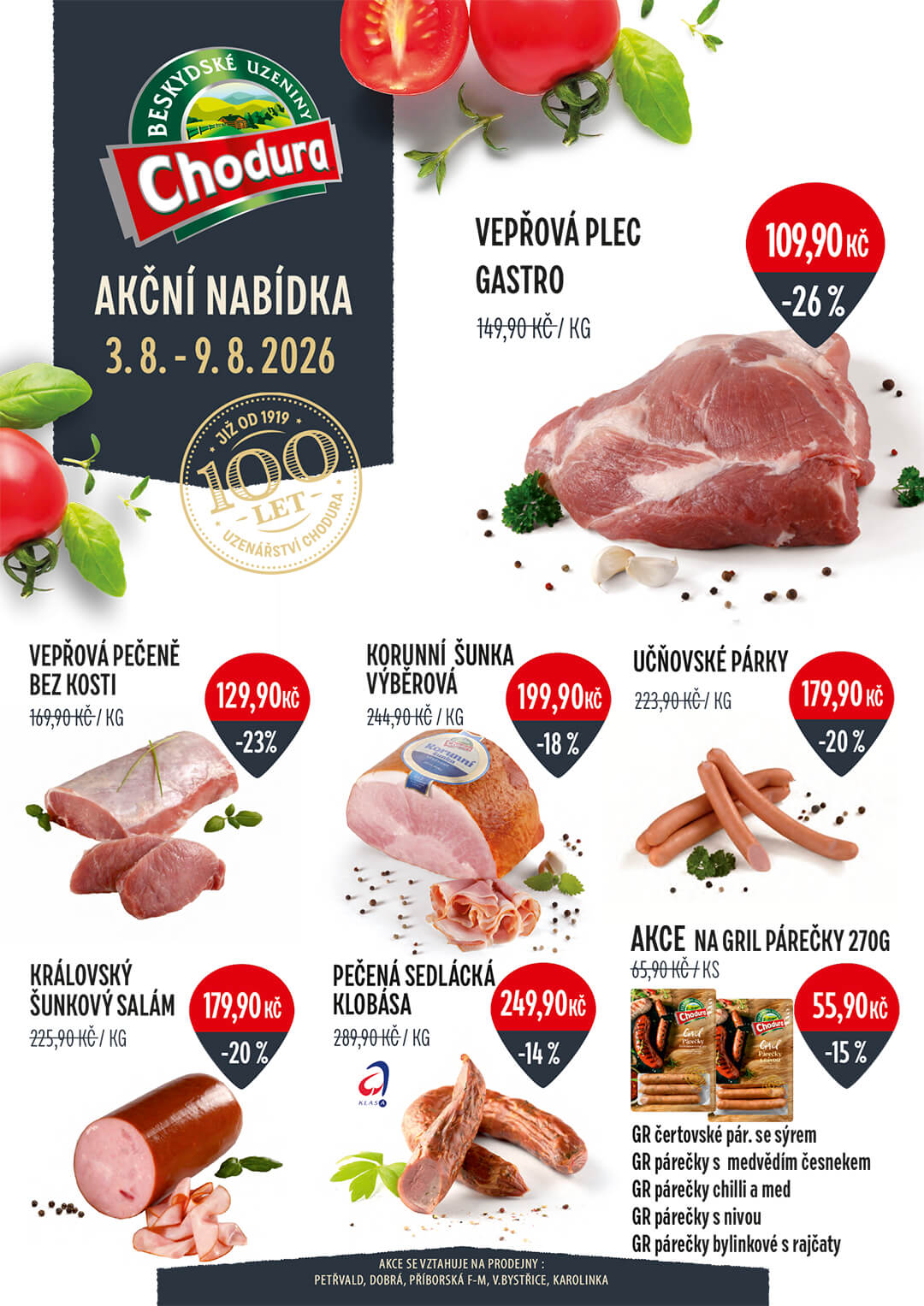 Aktuální akční nabídka sortimentu Chodura