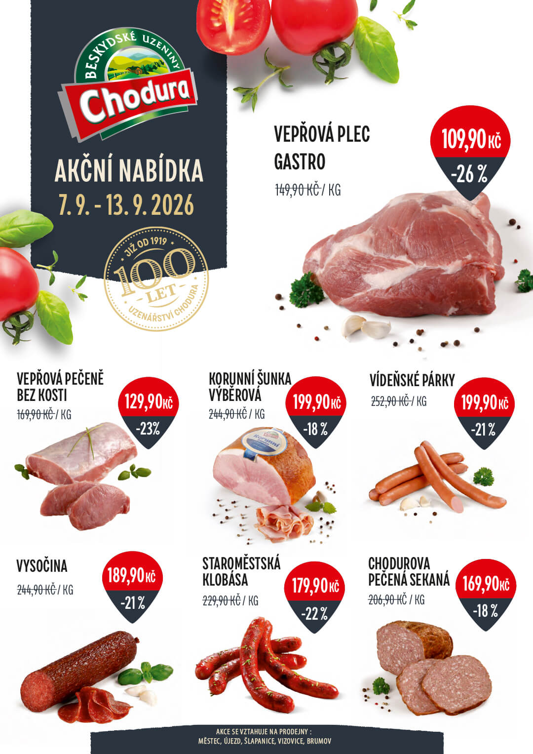 Aktuální akční nabídka sortimentu Chodura